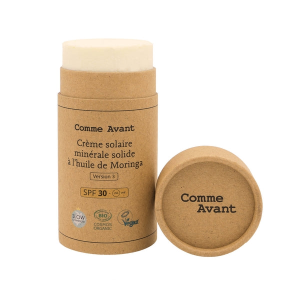 Comme Avant -- Crème solaire minérale solide spf30 - version 3 (origine France) - 80 g